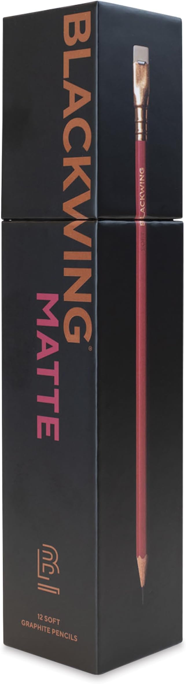 Blackwing Matte Pencils, Soft 3B Japanese Graphite, Red Finish, 12 Count