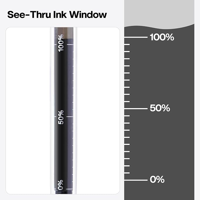 Kasimir Large Capacity Gel Ink Pens - Super Long 1+ Mile Writing Black Pens, 0.5mm Quick-Dry Ballpoint Pen Bulk for Office Journaling School Classroom, 12 Count