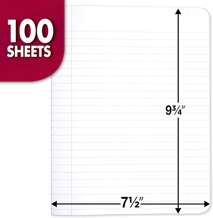 Mead Composition Notebook,Wide Ruled Paper,7-1/2" x 9-3/4",100 Sheets,Blue Marble (09918AY7),(Pack of 12)