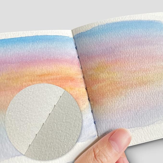 Watercolor Paper Sketchbook,3.9x3.9 Inch Mini Mixed Media Notebook,140lb/300gsm Artist Heavyweight Paper,30 Sheets Small Travel Drawing Journal for Adults,Painting,Watercolors,Art Supplies,Red