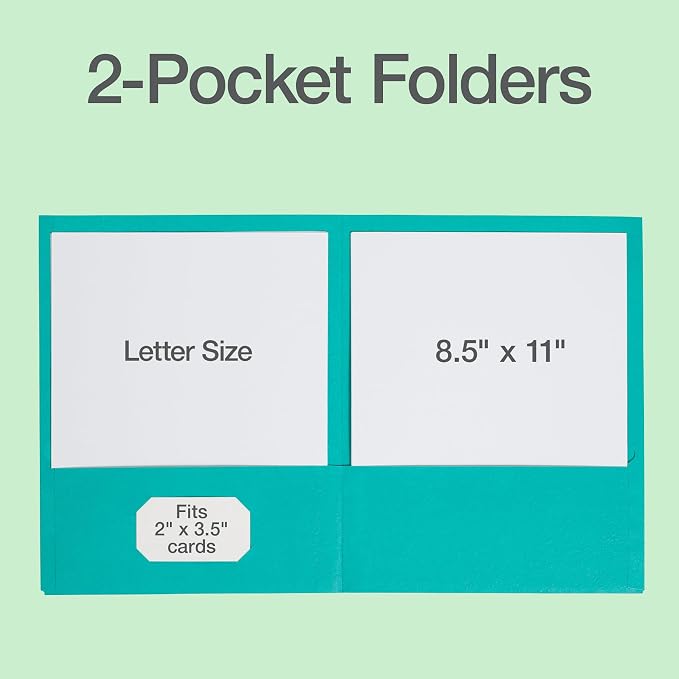 Oxford 2 Pocket Folders, 25 Pack, Tropical Colors, School Value Pack | Each folder holds 100 letter size sheets. Sturdy covers hold up in backpacks all year. Easy to color code. Made in the USA.