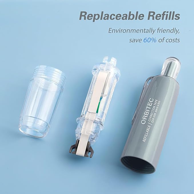 Refillable Retractable Quick Dry White Correction Tape,Mini Small Aesthetic Cute Correction Tape, with Easy to Use Kawaii Pen Shaped Applicator,for School Office Supplies