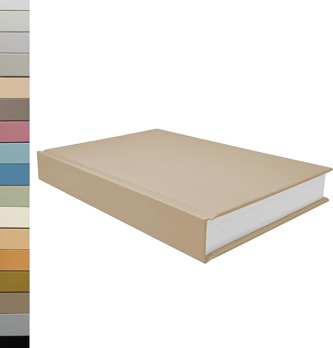 CovoBook™ Blank Hardcover | Premium Sketchbook Journal Guest Book | Photo Prop Home Decor (Almond, Size 9)