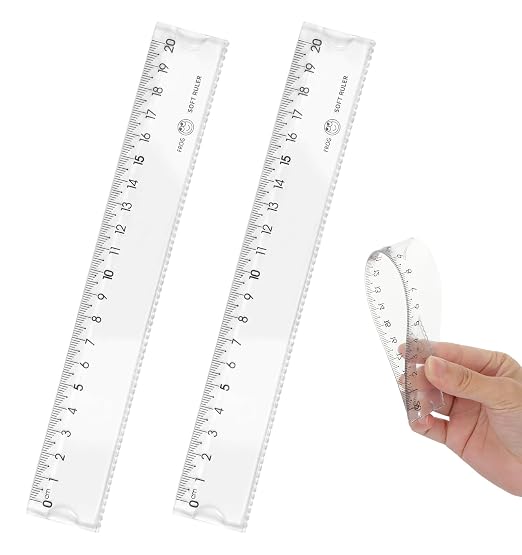 2 Pcs Flexible Ruler, 20cm Bendable Ruler, Unbreakable Measuring