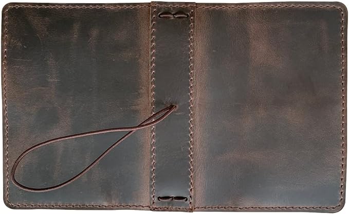 Travelers Notebook Cover with Inner Pockets, Card Slots and Pen Holder, Passport Size, Dark Brown