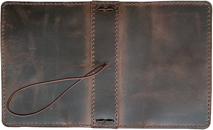 newestor Travelers Notebook Cover with Inner Pockets, Card Slots and Pen Holder, A6 Size, Dark Brown