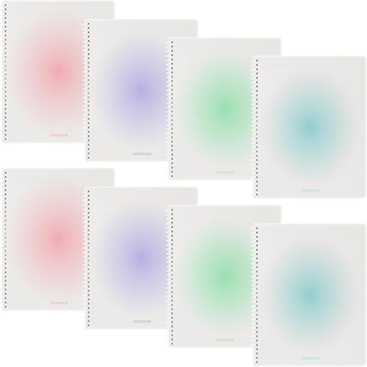 Oucaru Spiral Notebook College Ruled 8 Pack A4 (8.5" x 11") Journaling Notebooks 140 Pages Gradient Small Lined Notebook for Work School Business Travel Note Books