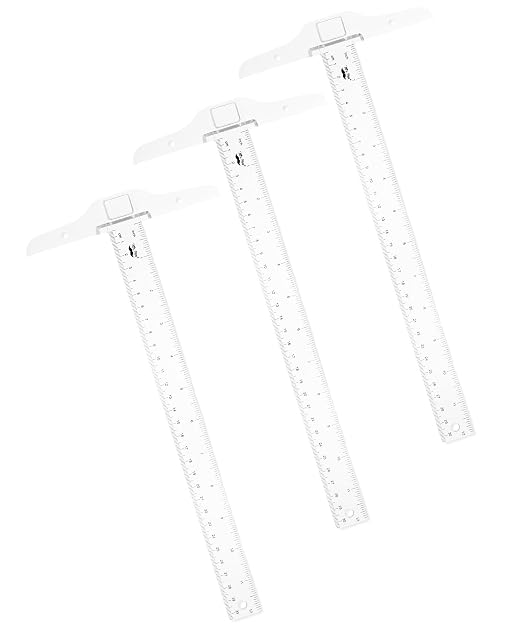 Mr. Pen- 12 Inches Plastic T Square Ruler, 3 Pack | Drafting T Square Transparent, T Ruler for Crafting, T Ruler Clear