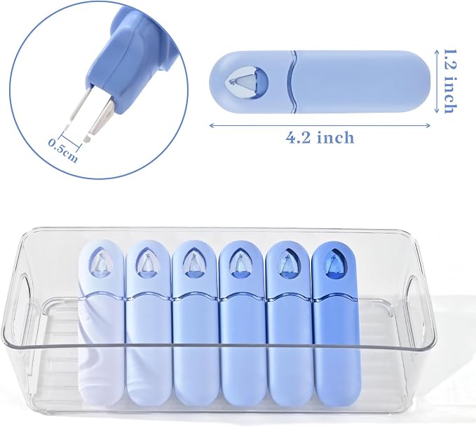 Temiary 12Pcs Cute White Correction Smooth Pull Out Tape, 1/5 x 236in Blue | Easy to Use White Correction Pens, Smooth Writing & Aesthetic Office School Supplies