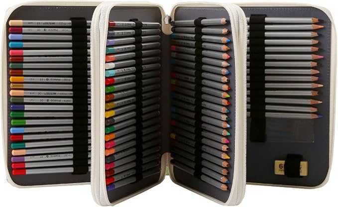 120 Slots Colored Pencil Case Organizer, 3 Layer Bag | Twill Oxford fabric, 127 elastic loops, detachable handle, for travel, home storage, drawing tools, creative gifts