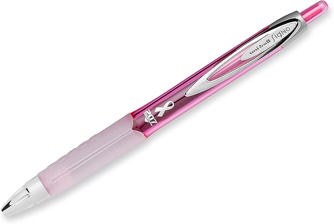 uniball 207 Pink Ribbon Retractable Gel Pens, Medium Point (0.7mm), Black, 36 Pack