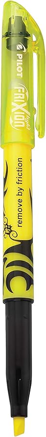 Pilot FriXion Light Erasable Highlighters, Chisel Tip, Pack of 12, Yellow Solid Highlighters - Ideal for School, Journaling, and Office Use
