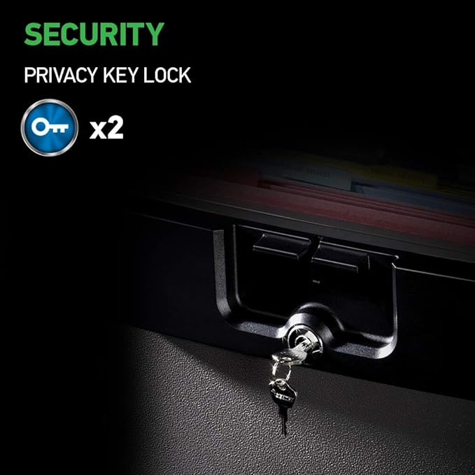SentrySafe Black Fireproof and Waterproof Safe, File Folder and Document Box with Key Lock, 14.3 x 15.5 x 13.5 inches, HD4100