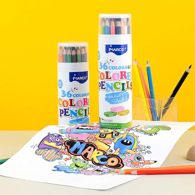 oily soft core smooth color pencil, 36 colors, smooth strokes