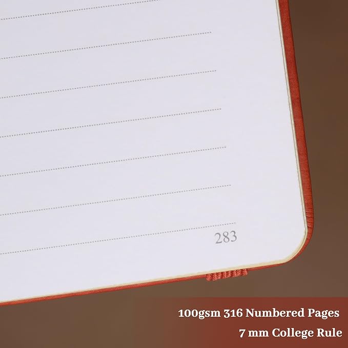 TIEFOSSI Lined Journal for Women Men, Vintage Notebooks with Bookmarks, Hardcover A5 College Ruled Notebook 316 Numbered Pages for Writing, Daily Journal for Work School, Note Taking | Vintage Diary with Bookmark, Hardcover A5 College Ruled Notebook 31...