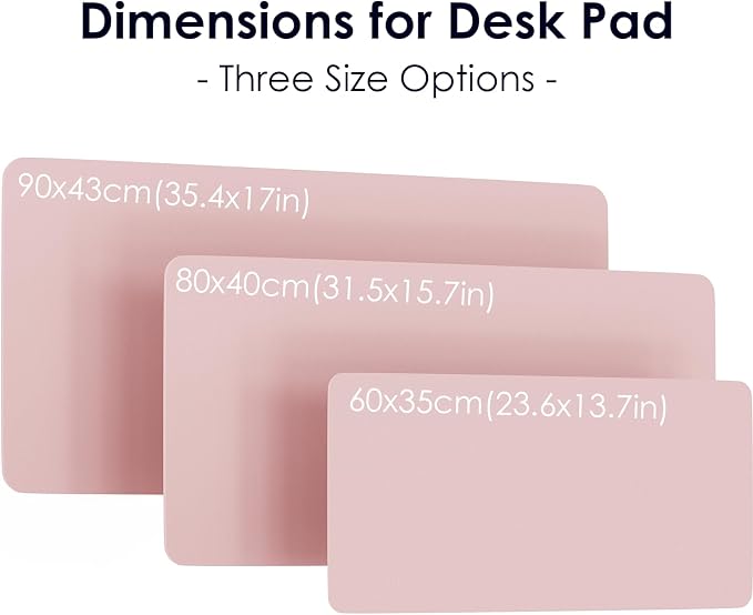 Leather Desk Pad Protector, Waterproof Mouse Pad, PU Desk Mat, Office Desk Cover, Desk Writing Mat for Office/Home/Work/Cubicle (Light Pink) 35.4x17 in