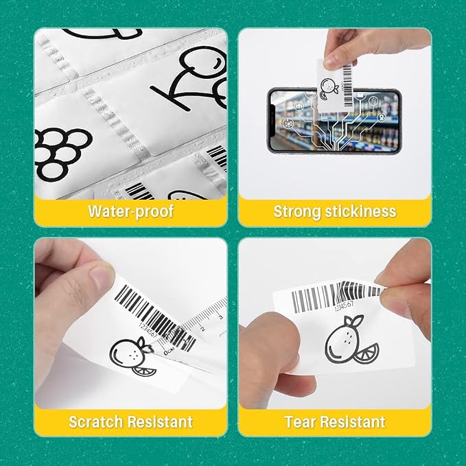 Phomemo Thermal Label 1.57'' x 2.36'' (40x60mm), Self-Adhesive Label | for M110/M220/M110/M108/M250/M120/M150/M260/M221/M200,130 Pcs /Roll, Black on White