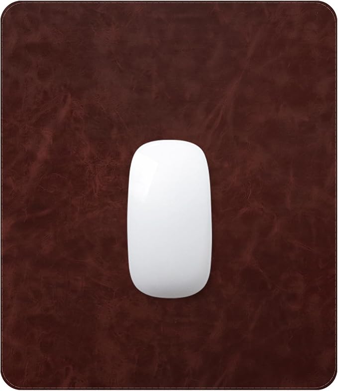 Mouse pad, Non-Slip Washable Waterproof Computer Mouse mat Thick for Laptop Wireless Mouse Home Office Travel, Portable 9.8"x 8.3" S Reddish Brown