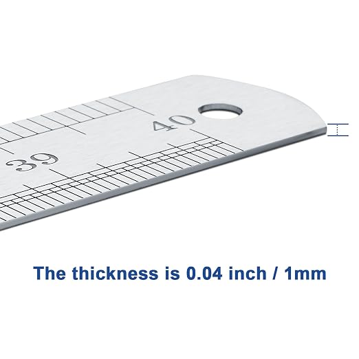 Large Stainless Steel Ruler Rule Measure Straight Edge 1 Metre Meter 40" 100cm | Applicable school, office, construction sites, decoration workshops, drawings and paintings, scientific experiments