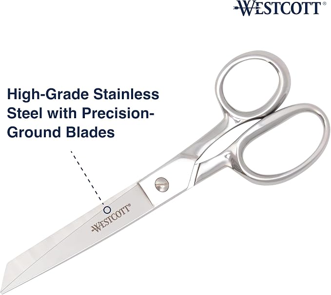 Westcott 9in Forged Classic Fabric and Paper Scissors, Heavy Duty, Knife-Edge for Sewing, Tailoring, General Arts and Crafts, Office