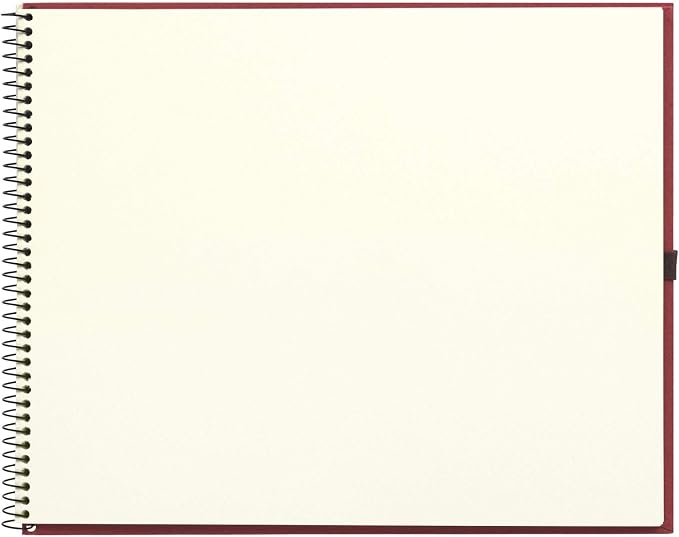 Maruman VifArt Watercolor Artbook- Premium Rough Watercolor Paper, Natural White, F3, 9.02" x 11.57", 15 Sheets/ 30 Pages, Reinforced Cover Sketchbook for Watercolor & Mixed Media, Red