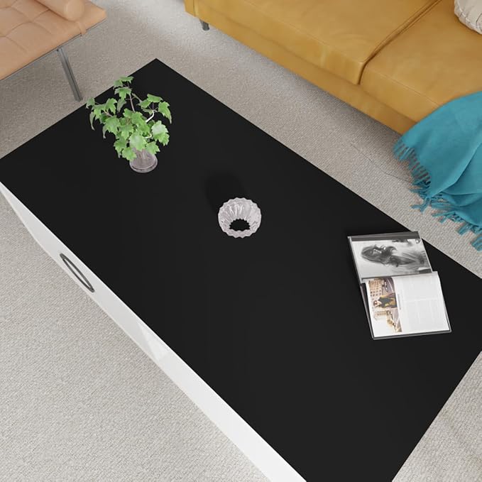 Faux Leather Table Cover,1.8mm Thick,24x60 Inch Desk Cover,Large Desk Mat,Table Protector,Table Cover Protector,Table Protectors for Rectangle Tables(Black+Black,24x60)