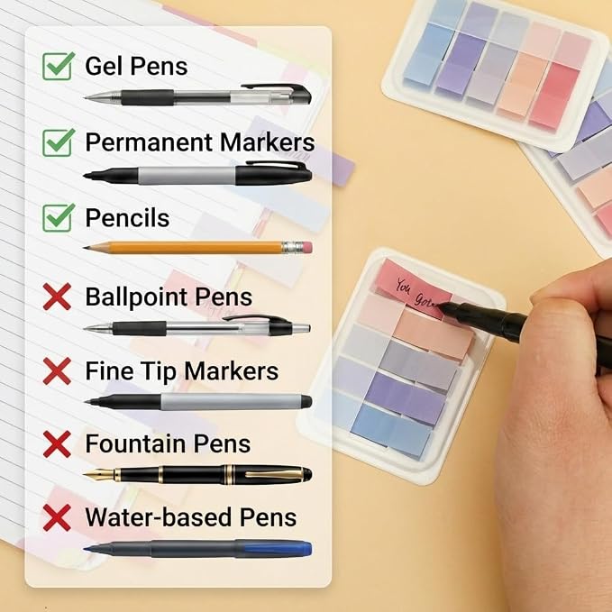 Mr. Pen- Transparent Sticky Notes Tabs, 600 pcs | Transparent Pop Up Writable Colored Book Index Tab, File Flags, Self Adhesive Divider Sticker for Notebook, Office, School
