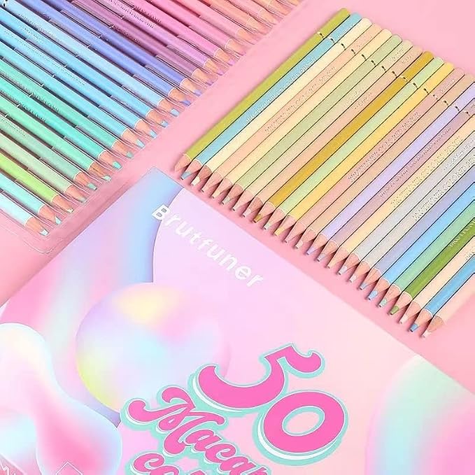 50 Colored Pencil Set, Professional Pastel Coloring Pencils, Art Drawing Pencils for Adult Coloring Books, Artists Drawing, Sketching (Macaron color)
