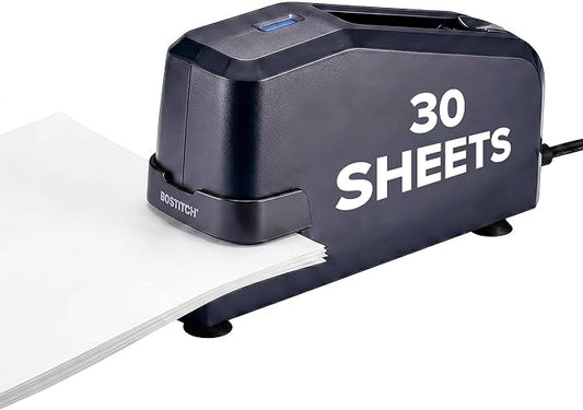 Bostitch Impulse Electric Stapler for Office, Classroom & Home, 30 Sheet Capacity, Fast No-Jam Automatic Stapling, Refill Alert & FastLoad System, Durable Design, Black, 1 Pack