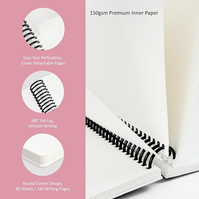 Hardcover Sketchbook,7.2"x 8.3"Spiral Bound Drawing Pad,Vintage Folk Floral | 150gsm(92lb)Acid-Free Thick Paper,Blank Art Journal for Adults,Artists&Beginners,Ideal for Sketching,Doodling and Mixed Media