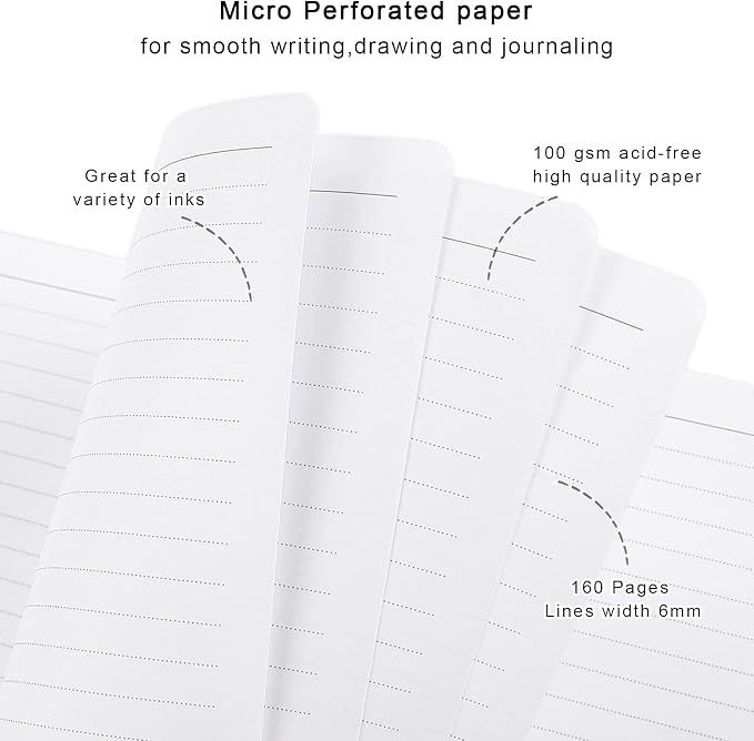 Lined Journal Notebook, Pink Marble Hardcover, Medium 5.7 x 8.4 in, 160 Pages Thick Paper, Cute Aesthetic A5 College Ruled Notebook for Journaling Writing Work Office School Women Girls