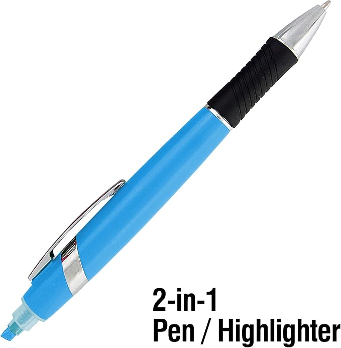 SyPen Highlighter with Ballpoint Pen Combo, Comes in an array of bright colors, 10 pack
