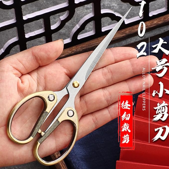 6.3" All Stainless Steel Office Scissors,Ultra Sharp Blade Shears,Sturdy Sharp Scissors for Office Home School Sewing Fabric Craft Supplies Multipurpose Scissor Brassy