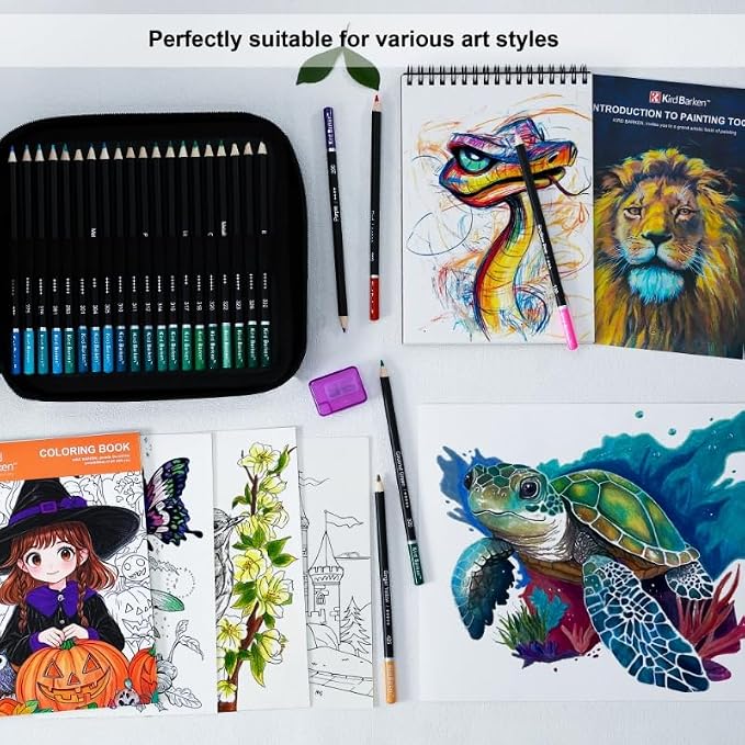 147PCS Colored Pencils for Adult Coloring Books – 120 color pencils set, 3-Color Sketchbook, Coloring Book, Tools, Soft Core Oil Based,Blending Shading,Art Supplies for Beginners & Adults