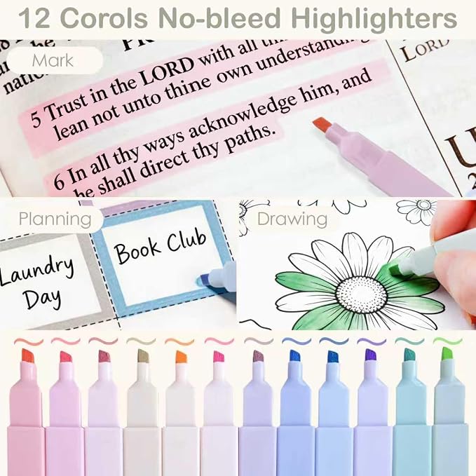 Tuhangcc 47PCS Aesthetic School Supplies, Cute Stationary Set Unique Color A5 Spiral Notebooks Highlighters, Sticky Notes & Bookmark Sticky Index Tabs 5 Gel Pen for Work Office Supplies (Purple)