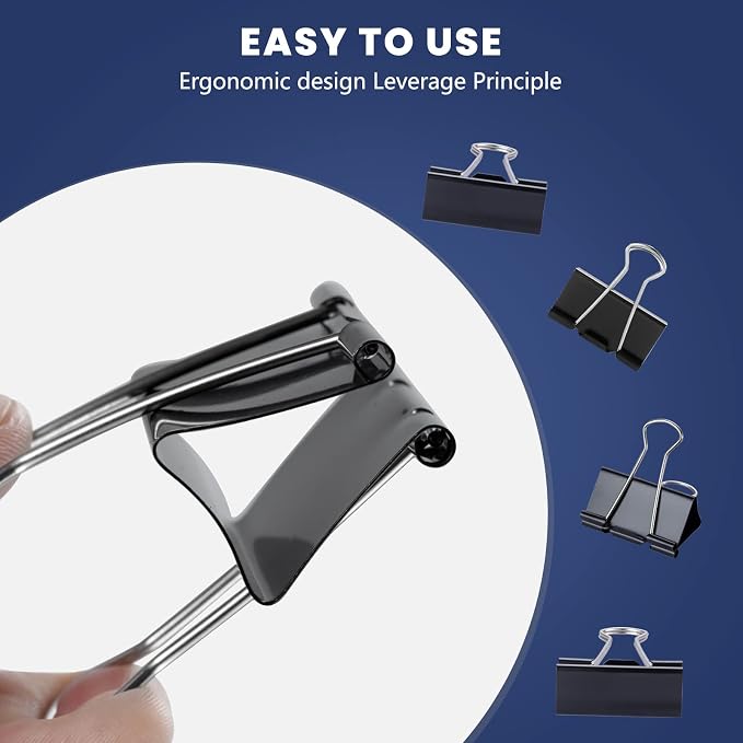 72 Pcs Extra Large Binder Clips 2 Inch Big Black Paper Clip | Large Binding Clip, Jumbo Paperclips Bulk, Heavy Duty Big Paperwork Clamp, Kitchen School Teachers