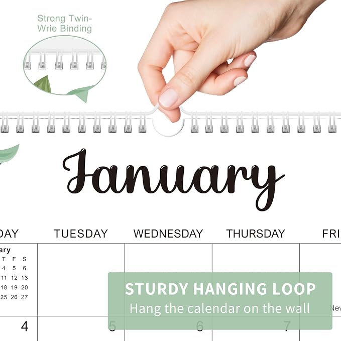 Wall Calendar 2026-2027, 18 Months Academic Calendar, July. 2026 - Dec 2027, 14'' × 11'', Monthly Wall Hanging Calendar with Thick Paper for Office Home Leaf
