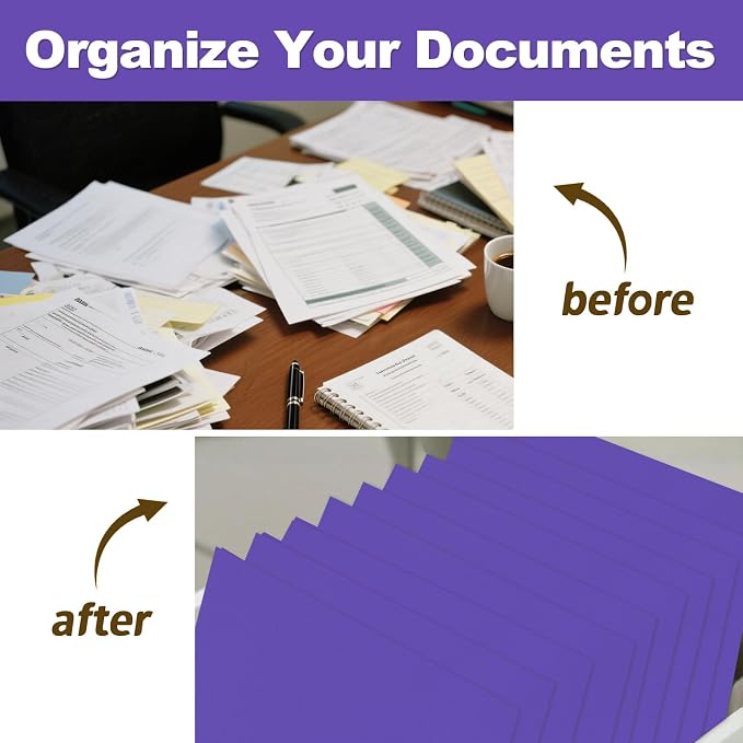 Folders with Pockets, LAYZZ 30 Pack Paper Pocket Folders, 2 Pocket File folders Fits Letter Size Paper, for School Office and Home (Purple)