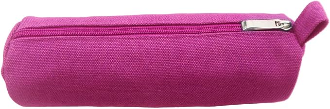 Enyuwlcm Heavy Canvas Stationery Stylish Simple Pencil Bag and Durable Compact Zipper Pencil Case Pouch 1 Pack Pink