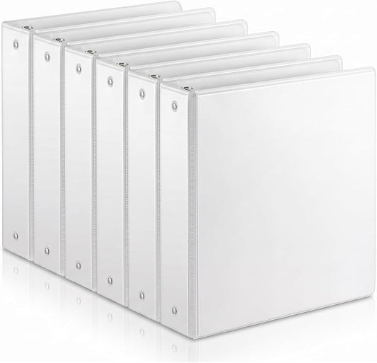 SUIN 1.5-Inch 3-Ring Binders with 2 Interior Pockets, Premium Clear View Presentation Binder Holds 325 Sheets Letter Size, Office School Home,6 Pack