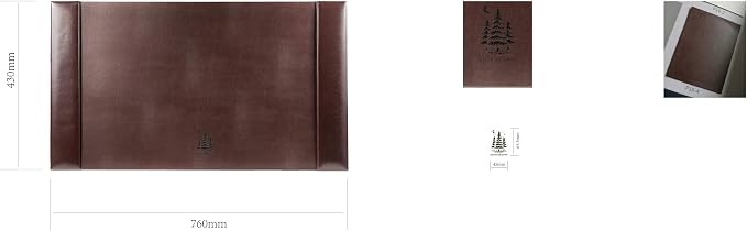 Professional Leather Desk Mat Brown Writing Surface, Raised Edge Stitching Desk Protector, Large Leather Executive Desk Pad (30" x 18")