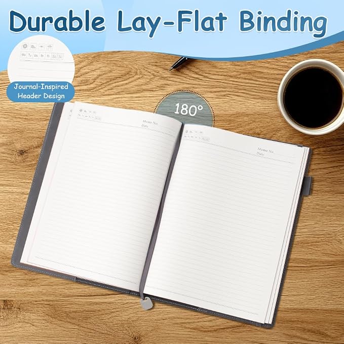 A4 Hardcover Notebook 8.5 X 11, A4 College Ruled Notebook, Royal Blue | 192 Pages, 100GSM Premium Paper, A4 Notebook Hardcover, PU Leather Cover, Pen Loop