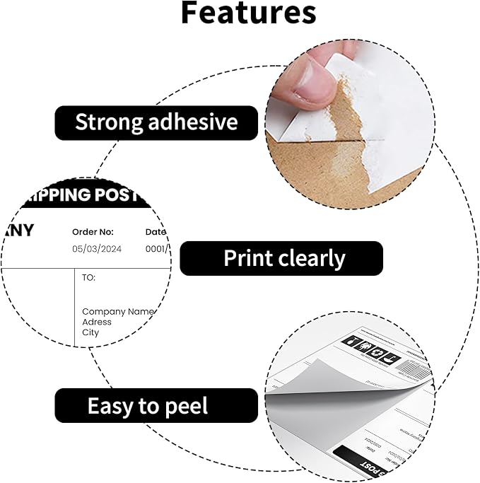 Half Sheet Shipping Labels, Self Adhesive Mailing Labels for Laser & Inkjet Printers, White 8.5x5.5 Half Page Label,1000 Sheets