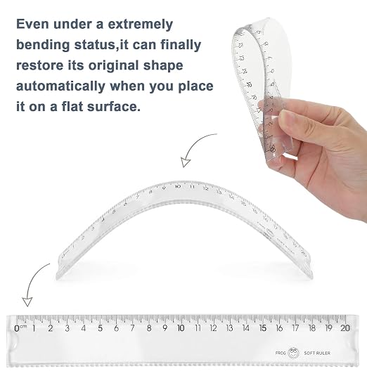 2 Pcs Flexible Ruler, 20cm Bendable Ruler, Unbreakable Measuring