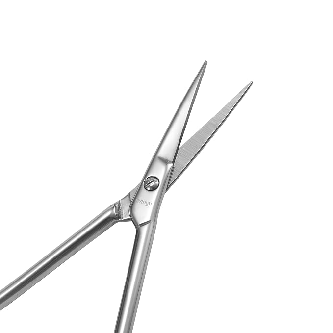 LIVINGO Small Nail Cuticle Scissors Straight Blade Stainless Steel Tool | Compact 4 Inch Design, Precision Cutting, Beard Eyelash Eyebrow Detail Grooming