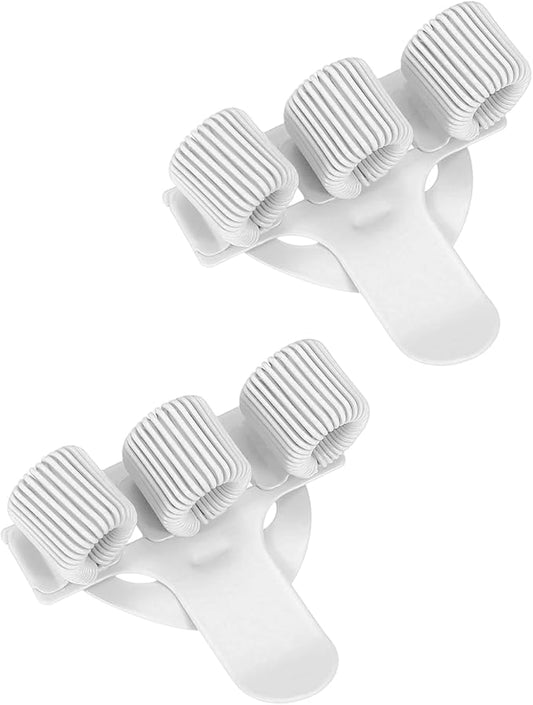 PATIKIL 2Pcs Pen Clip, 3 Holes Pen Holder Clip Metal Portable Spring Loop Organizer Universal for Notebook Journal Highlighter Office Business Pocket Clipboard Whiteboard, White