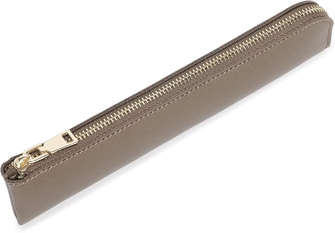Slim Pencil Case Small Pencil Pouch Pen Case (Pearl Brown/FL)