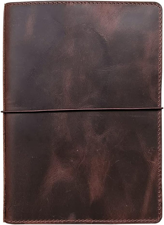 newestor Travelers Notebook Cover with Inner Pockets, Card Slots and Pen Holder, A5 Size, Dark Brown
