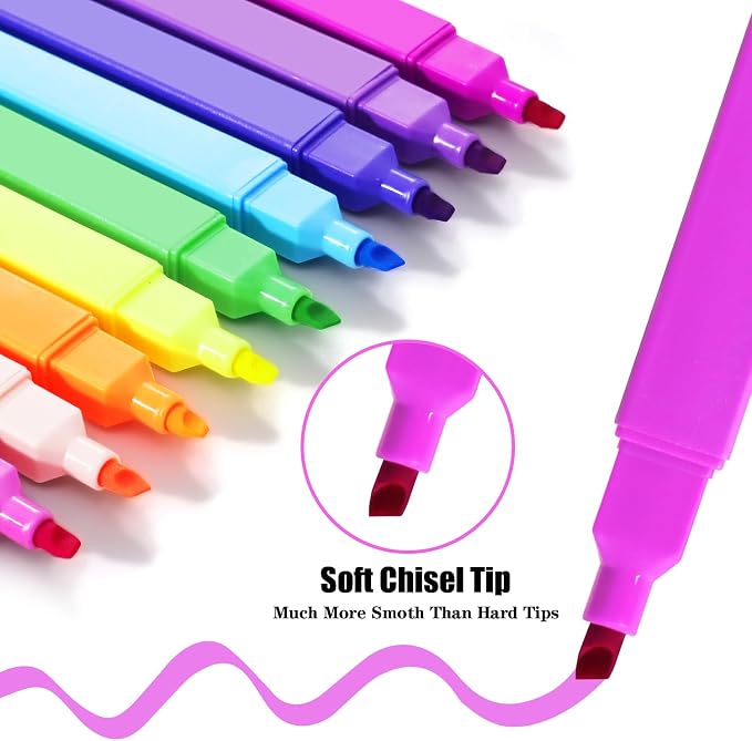 Vitole Cute Highlighters Set,Assorted Color,Quick Dry,Chisel Tip,10Pcs | Cute Pastel,No Bleed,Bible Study for Adults in the Home School Office