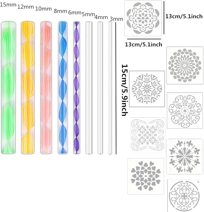 50 Pcs Dotting Tools Ball Styluses Dotting Tools Set Rock Painting,Coloring,Drawing,Drafting,Pottery Clay Modeling Embossing Nail Art for Mandala Dotting with Stencils Tool Set Art Craft Supplies Kits